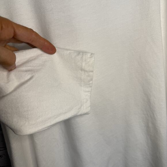 Anthropologie White White Scoop Neck Gathered Sleeve Tee~Sz Medium, EUC - Picture 6 of 10